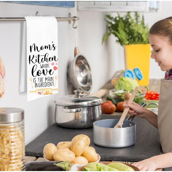 Best Mom Gifts Kitchen Towels, Mother's Day Birthday Gifts for Mom Dish Tea Towels for Kitchen, Mother Gift from Daughter Son Decorative Hand Towels,