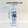1PC Aloha Palm Tree Tropical Badge Print 750ml Color Plastic Sports Water Bottle Leakproof Flip Straw Lid Suitable for Sports Office Home Use