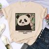 Funny Cute Panda Printed T Shirt for Women Summer Short Sleeve Cartoon Casual Creative T-shirt Vintage Round Neck Clothes