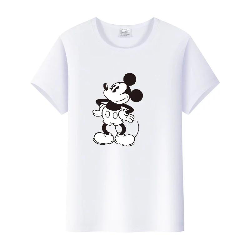 Vintage Cartoon Tshirt Mickey Mouse Tops Graphic Clothes Summer Blouses Short Sleeve T-shirt White Tees Unisex
