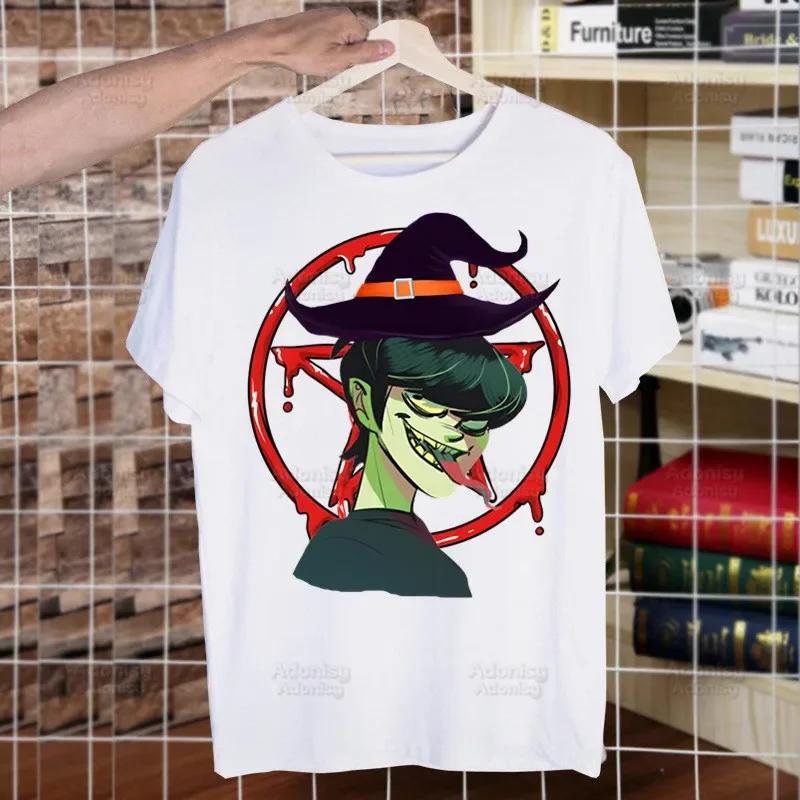 Gorillaz PUNK ROCK Cartoon Funny T Shirt Men New Casual Short Sleeve ChakaKhan Noodle Tshirt Homme Manga Unisex T-shirt Tees