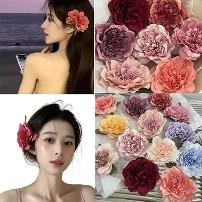 Big Peony Flower Hair Clip Flower Ponytail Hairpin Cute Side Hairgrips  Party