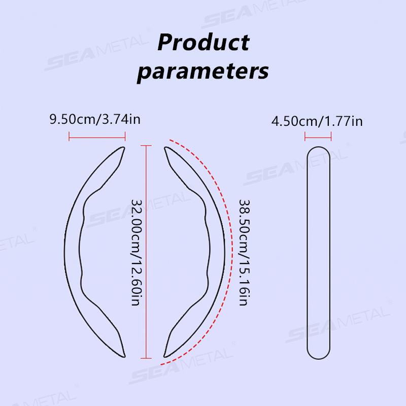 SEAMETAL 2pcs Car Steering Wheel Cover Anti Slip Plush Car Covers Suite O D Type Steering Car Accessories Keep Warm in Winter