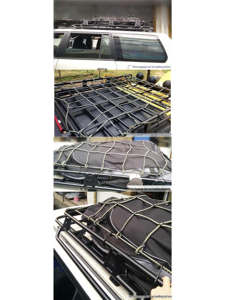 Car Roof Cargo Net for Luggage and Moving - SUV/Truck Tensioner and Binding Cover
