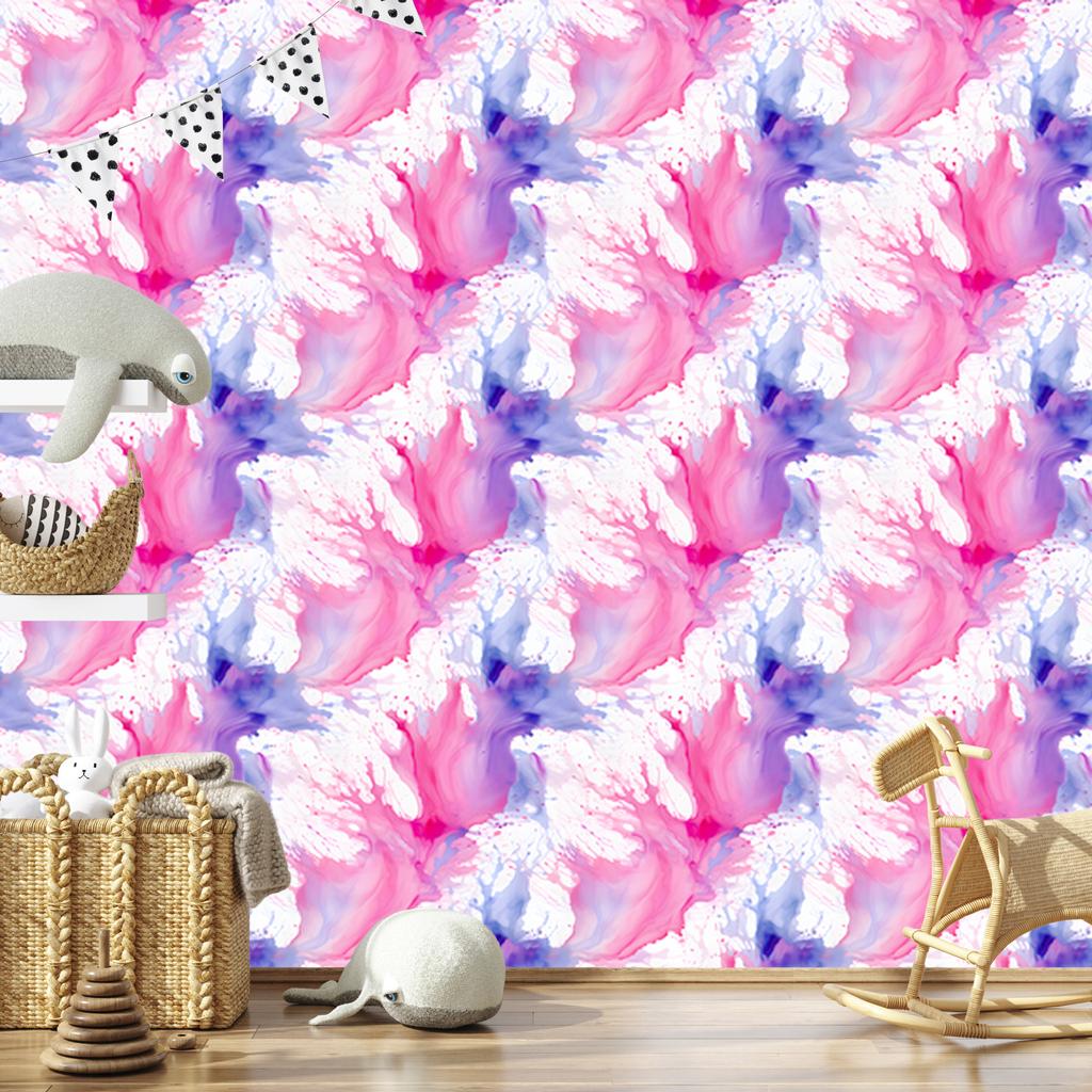 Pink and Purple Ink Wallpaper Powder Pink and White 50x1000