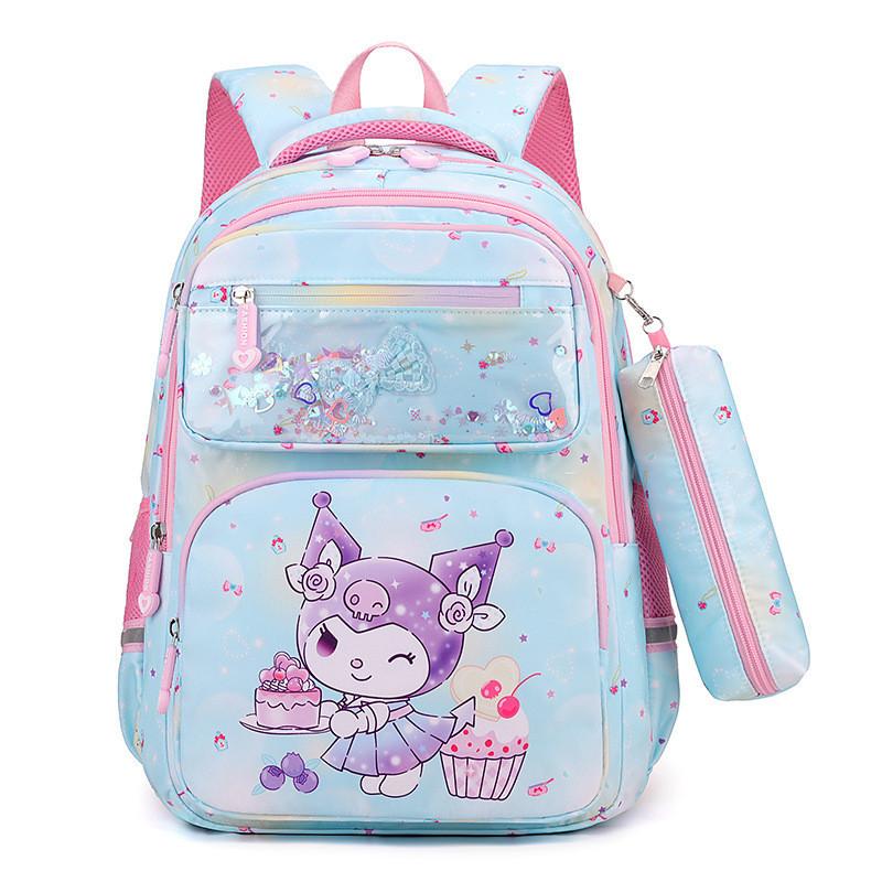

Trendy Comfortable Large Capacity Backpack For Junior High And High School Students In Blue Purple Pink And Beige Colors Blue