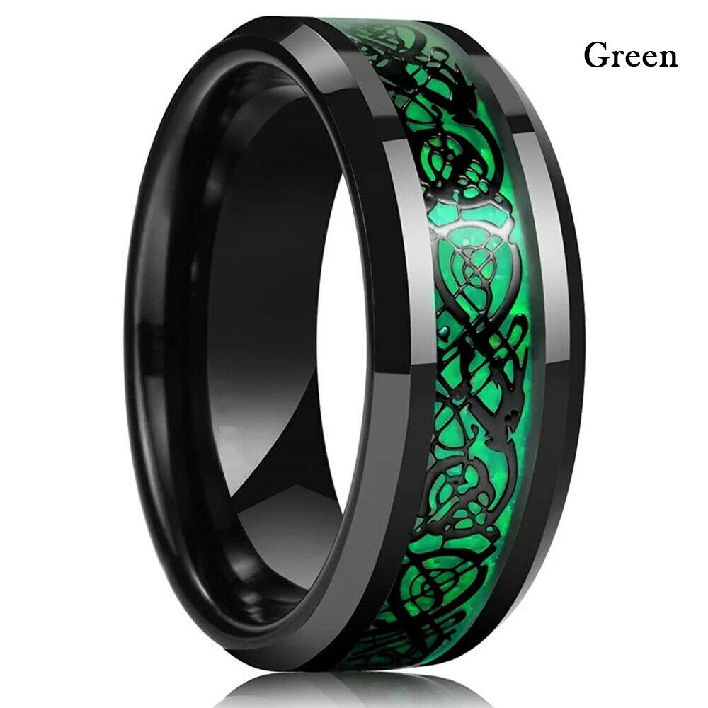 Vintage Silver Color Titanium Stainless Steel Rings for Men Black Carbon Fiber Ring Wedding Jewelry Christmas Gift Accessories