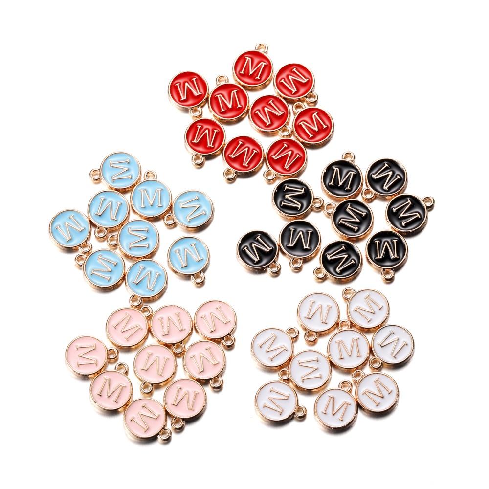 20Pcs 12*15mm A-Z Letter Charms Enamel Charms Alphabet Initial Letter Handmade Pendant for DIY Bracelet Necklace Jewelry Making