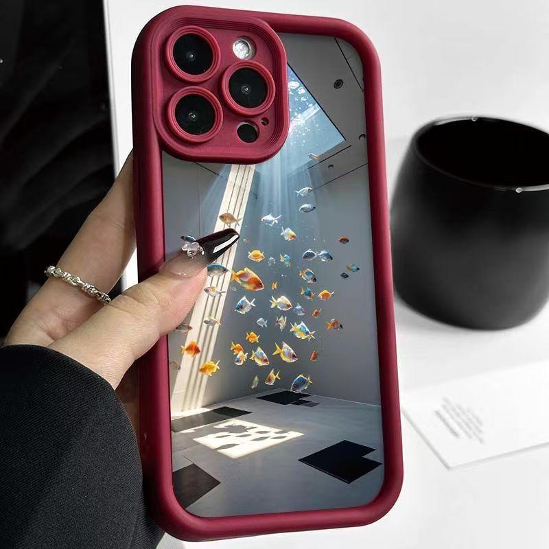 Suitable for Apple 16 Pro Max, 17 Pro Premium, 15 Creative, 14 Pro New, and 13 Creative phone cases for schools of fish in water