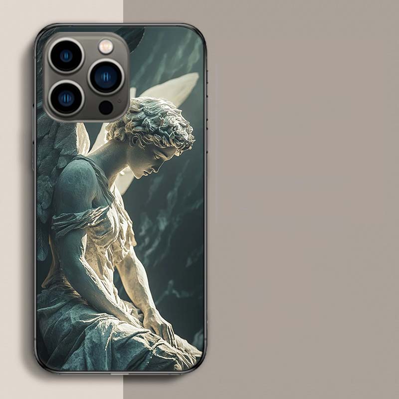 Carving Victory Posture Disaster Phone Case For Iphone 17 Air 15 Pro 14 Plus 16 Pro Max 17E 16E 12 13 Mini 11 Cover Cute Fundas