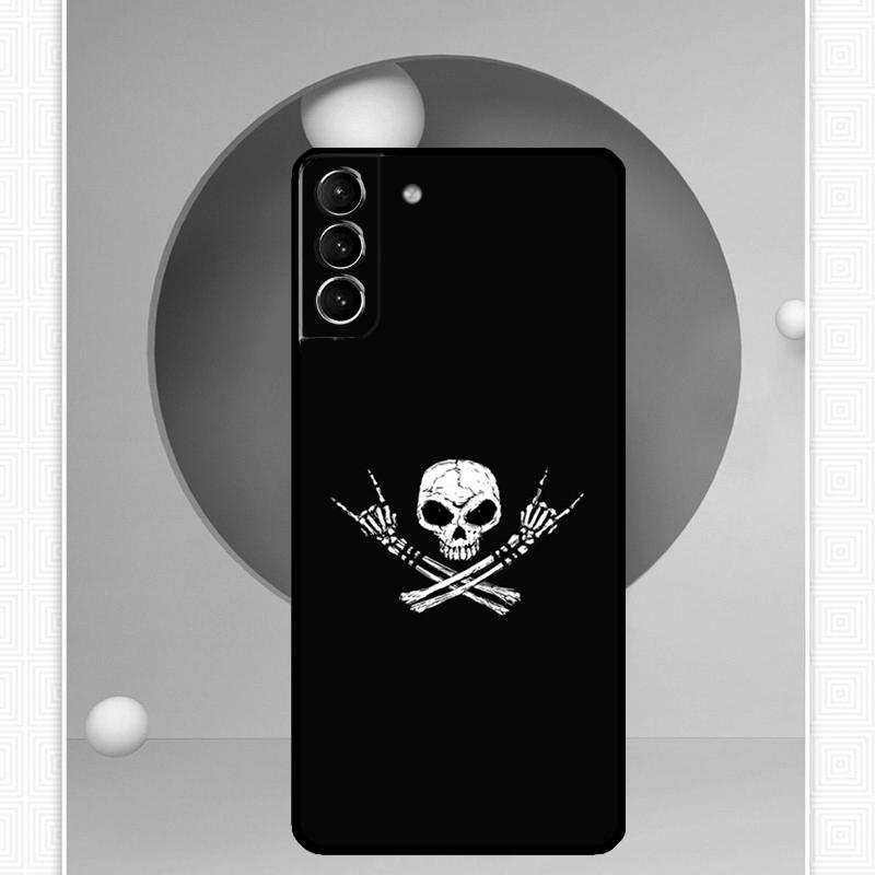 Rock and Roll Skull Case For Samsung Galaxy S25 Ultra S21 S22 S23 S24 Ultra S9 S10 S20 Plus S25 FE Cover Funda
