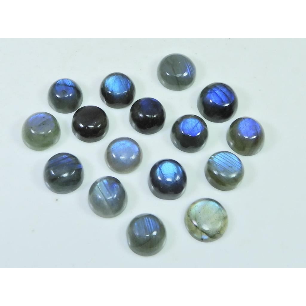 9X9MM Natural Labradorite Blue  Round Cabochon Loose Gemstone 15Pcs Lot C-1031