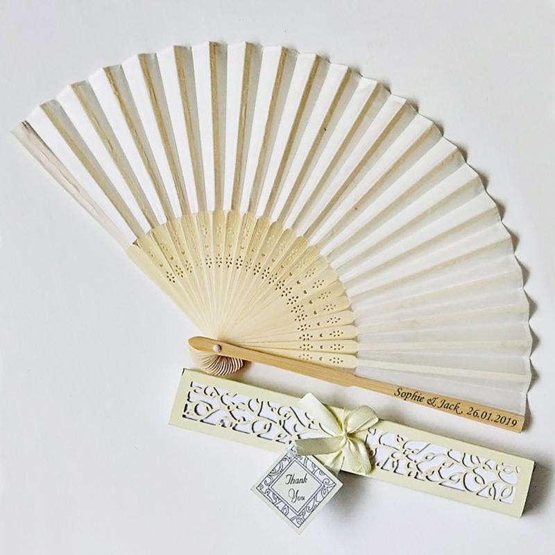 Delicate Packaging Organizers Silk Bamboo Fan Beach Outings Children Girl Boys