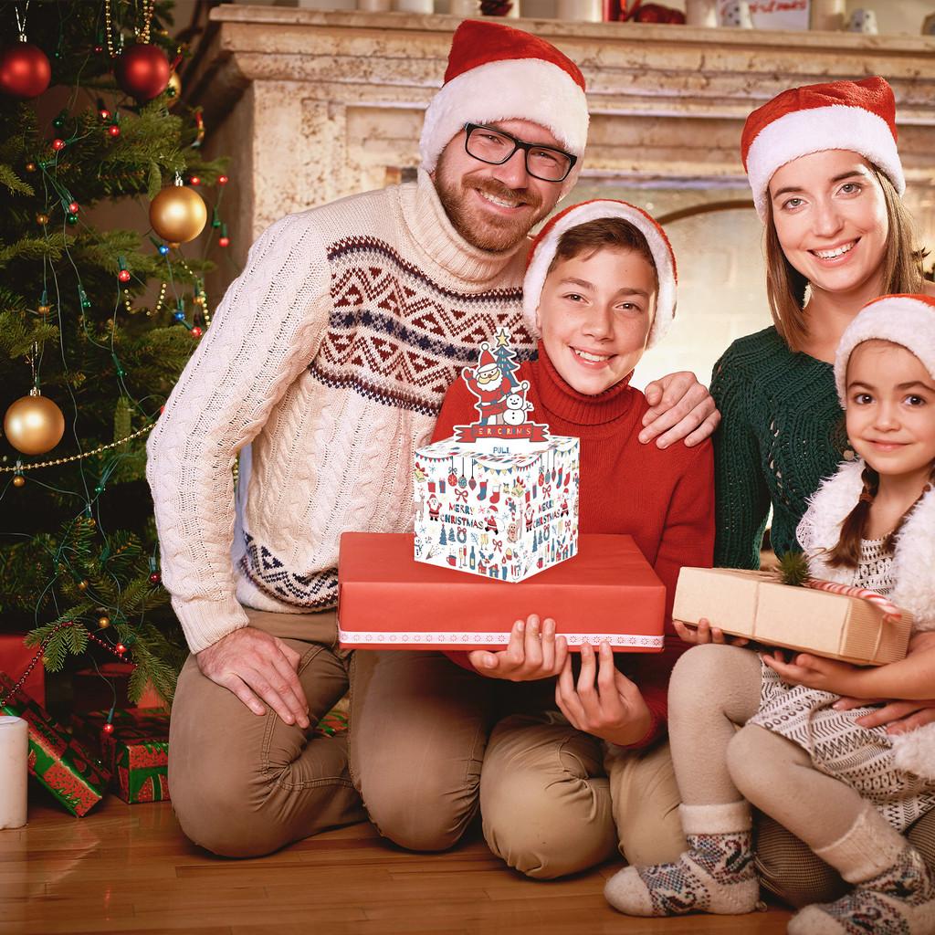 Painted White Hand Pattern Christmas Theme Gift Box Decoration Atmosphere Prop