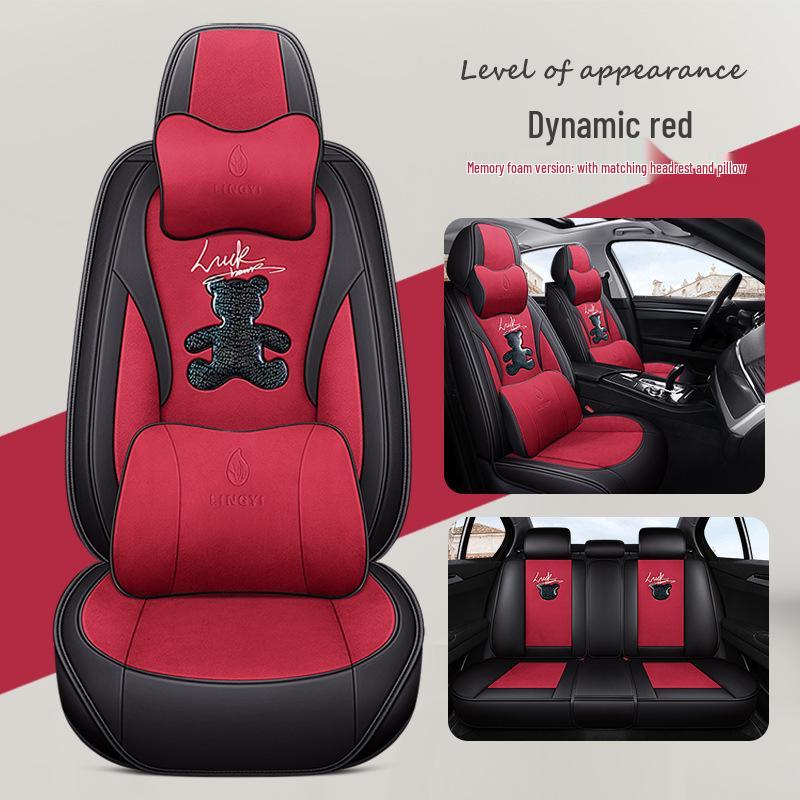 Cartoon Car Seat Covers for Beijing Hyundai Tucson, ix25, ix35, Sonata, and Sonata Eight - Tech Cloth Cushions