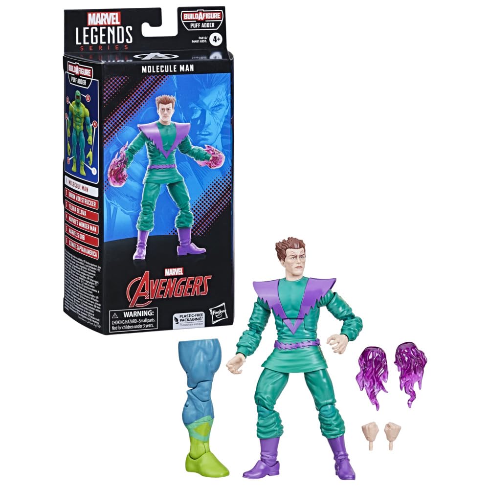 Marvel Legends Series: Molecule Man Classic Comics Collectible 6-Inch Action Figure for Ages 4 and Up