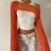 Girls' Spring/Summer/Autumn Festival Trendy Style Simple Casual Short Hollow Knitted Sweater Hoodie