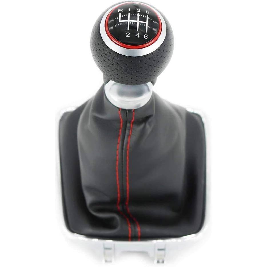 5 Speed Gear Shift Knob Stick Shifter Lever Head with Gaitor Boot Cover for VW Bora Golf Jetta MK4 GTI R32 1999-2005 (5th Gear) 6th gear