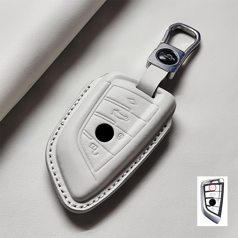 Genuine Leather Car Key Case Cover Fob For Bmw G30 G20 G11 F15 F16 G01 G02 F48 X1 X3 X5 X6 X7 1 3 5 6 7 Series Keychain Luxury