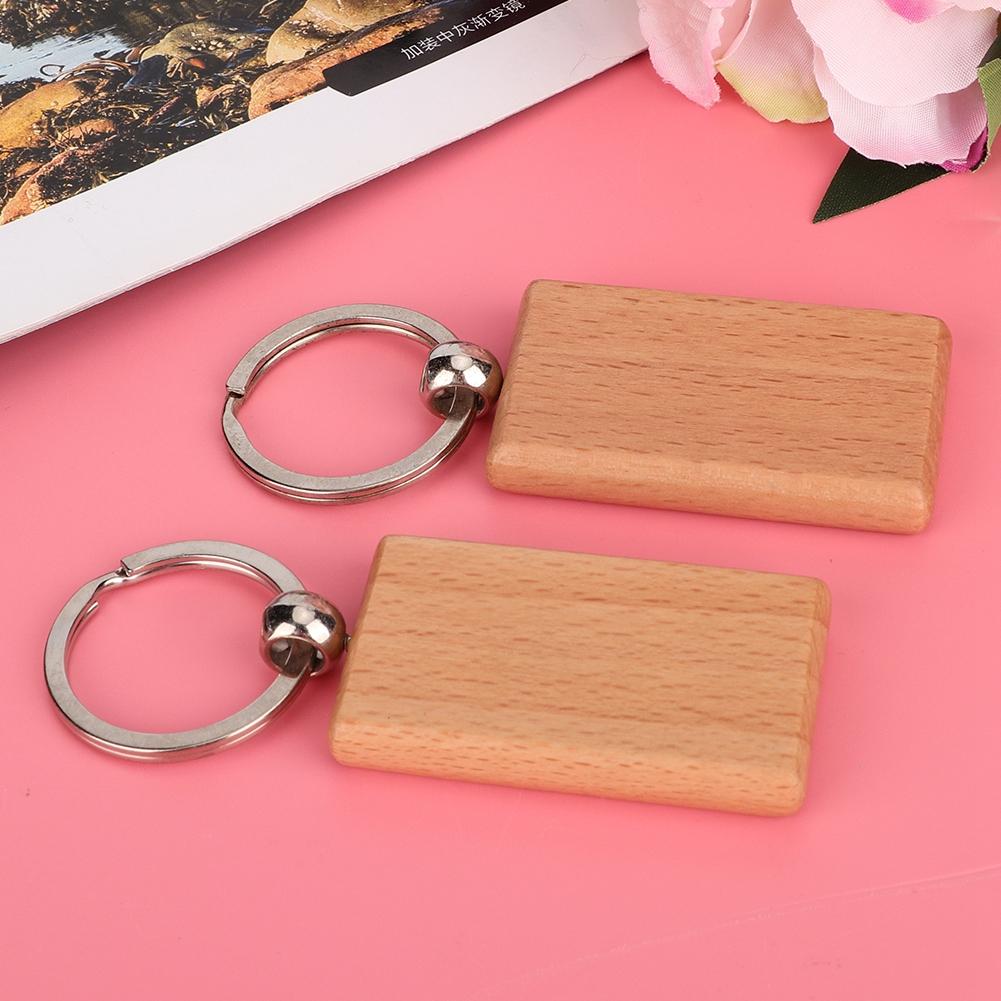 10PCS Beech Wood Key Chain Key   Keychains   Clothing Bag Decoration