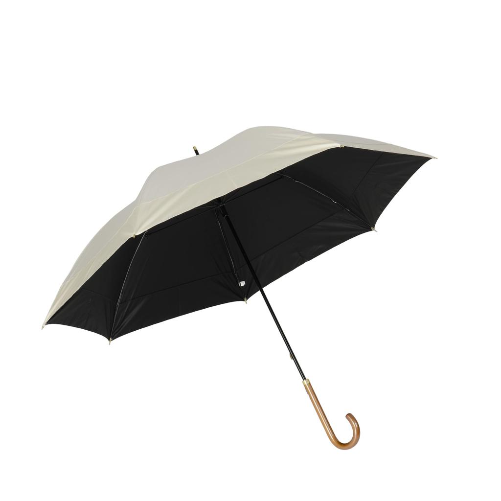 Pluvia 265g and Rain Long Umbrella for Solid Manual 55cm Ultra-lightweight All-weather (Sun Umbrella) Women, Stylish, Color, Two-tone, Off-white,