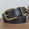 Premium Women'S Leather Belt Casual Business Copper Buckle Belt Simple And Fashionable First-Layer Cowhide Belt