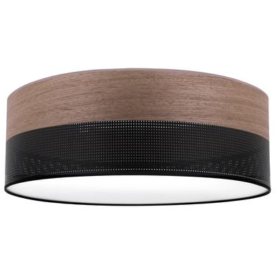 WOOD PLEXI CEILING LAMP BLACK 40CM WALNUT