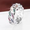 European-American Zircon Chain Ring: High-end Trendy Copper Ring for Women