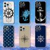 Capa de Celular Âncora Barco Roda de Navio Para iPhone 17,16,15,14,13,12,11 Pro,Max,Plus,X,XS,XR,SE4,E Mini Capa Transparente Macia