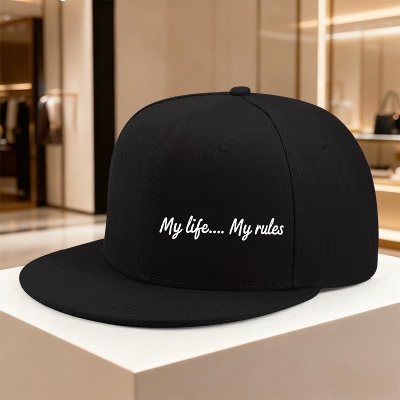 My Life, My Rules Adjustable Hip Hop Hat Men s Visor Hat Versatile Casual чёрный
