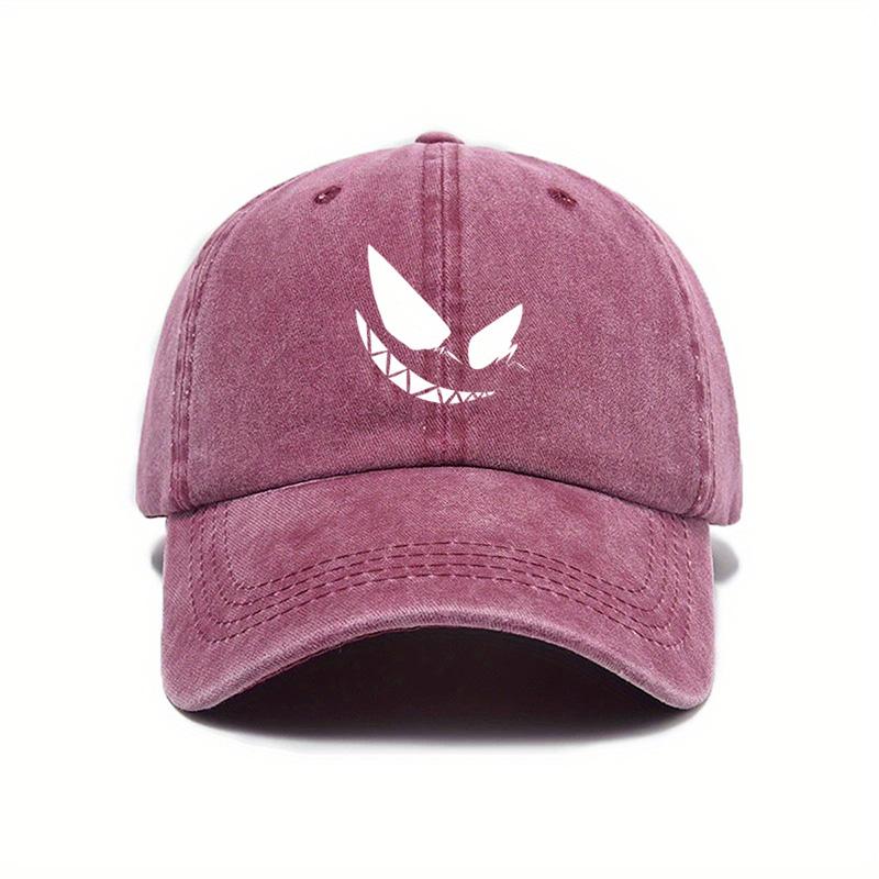 Washed Cotton Soft Top Daddy Baseball Cap Retro Distressed Denim Peaked Cap for Women красный