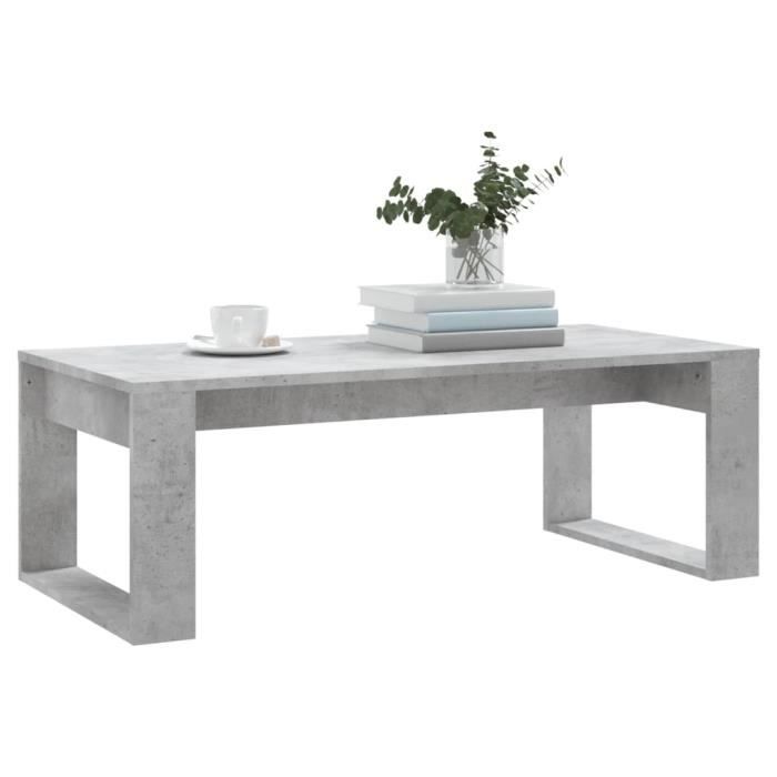VidaXL Table basse gris béton 102x50x35 cm bois d'ingénierie 823362