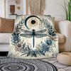 Eclipse Dragonfly: Celestial Art Print - Nature's SymphonyBlanket Flannel Throw Blanket for Sofa, Bed, Travel, Camping, Office, Couch, Chair