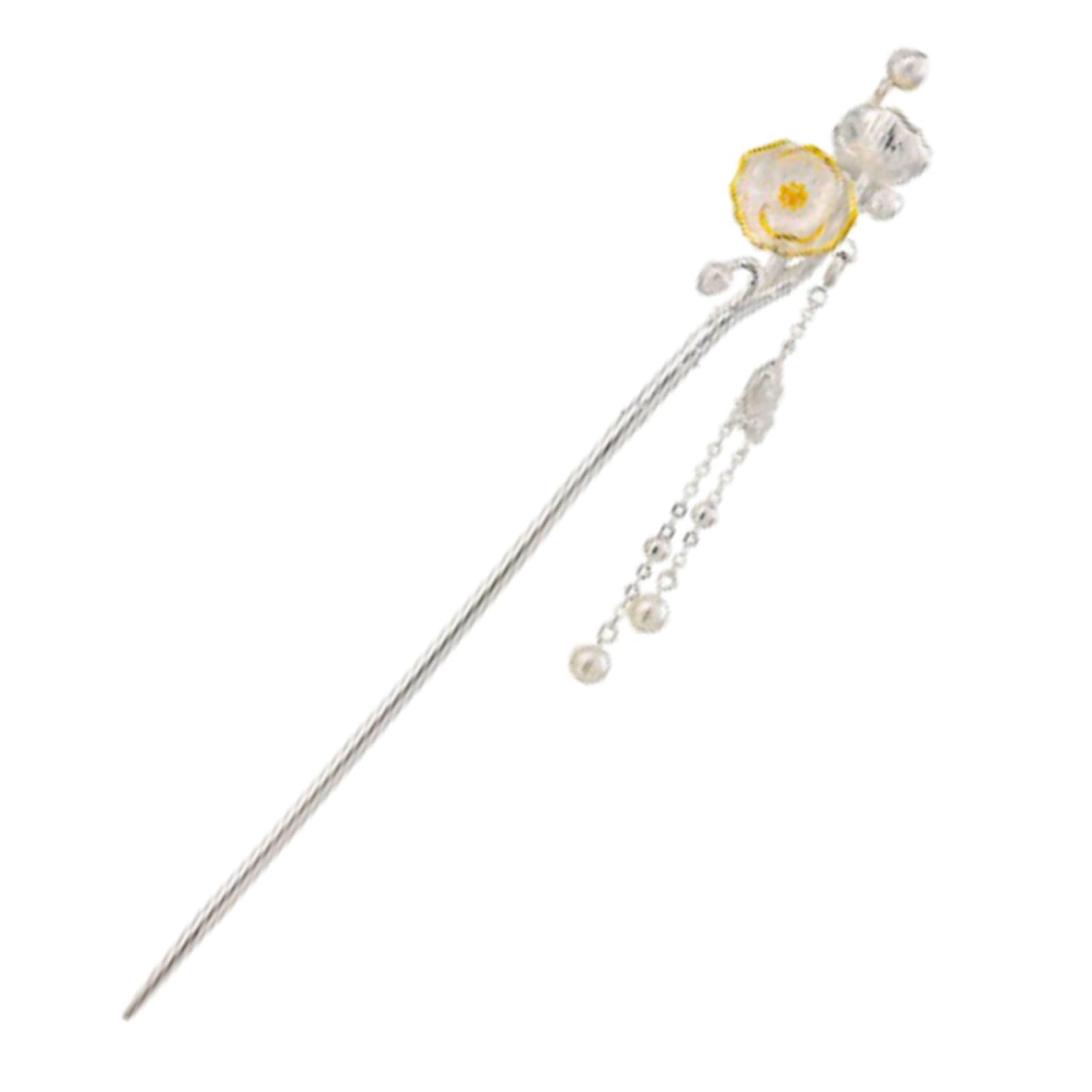 

[Miaomyao] Kanzashi (hairpin) - Single piece - Japanese clothing - Formal kimono, yukata - Hair ornament - Summer flower - Pearl - Silver - Hair