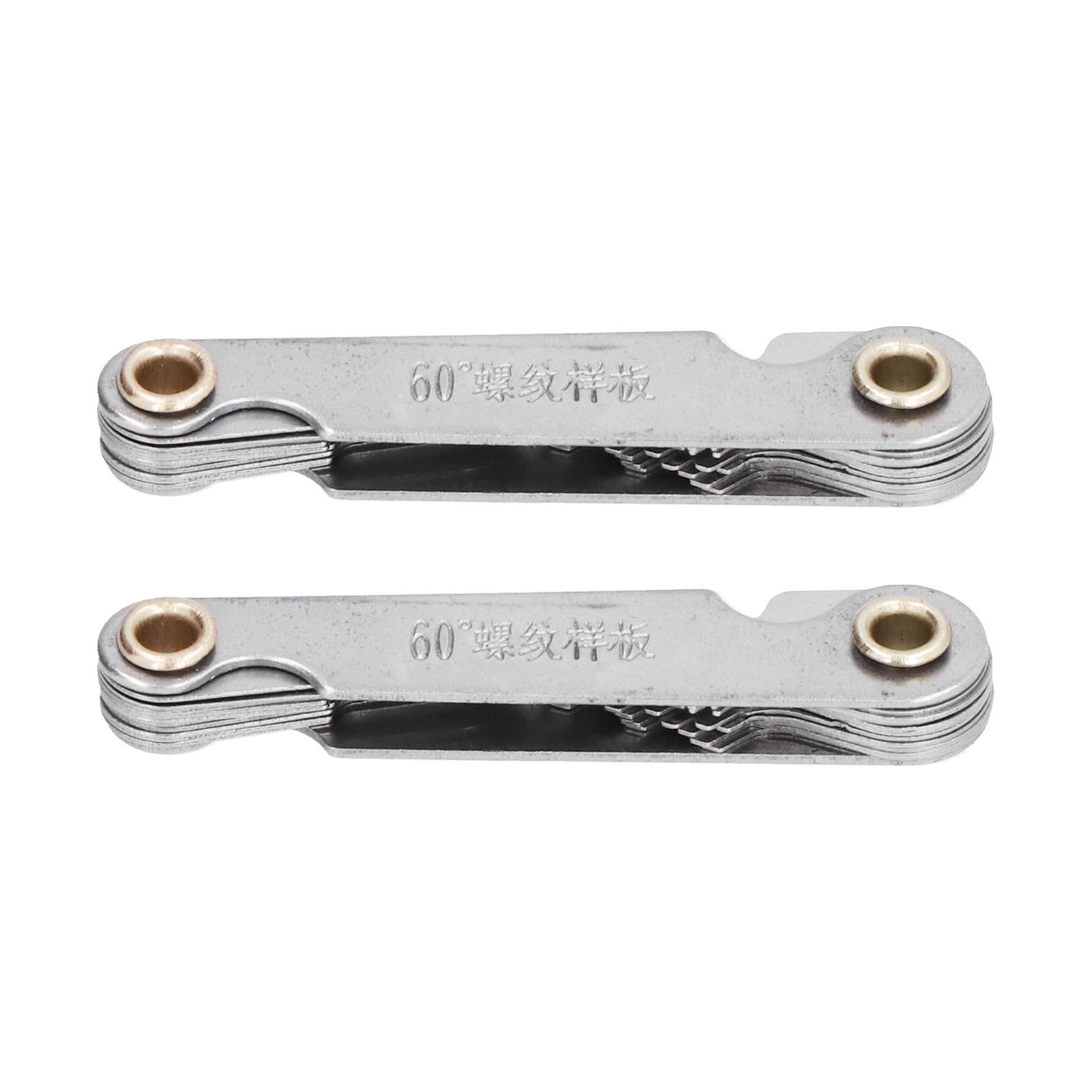 

2 шт. резьбовой калибр 60 градусов 20 лезвий метрический нержавеющая сталь промышленный инструмент для измерения шага винта