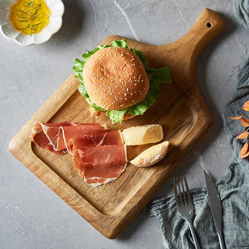 Küchenschneidebrett Holz Hackbrett Fleisch Lebensmittel Schneidebrett Brot Schinken Käse Servierplatte Holz Küchenutensilien