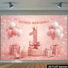 2D 60th Birthday Backdrop with Red White Roses and Gold Balloons Photography Background