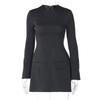 LYRIA Long Sleeves Zipper Bodycon Mini Dress With Pocket Solid Elegant Outfit Office Streetwear Women’S Autumn Winter Clothes