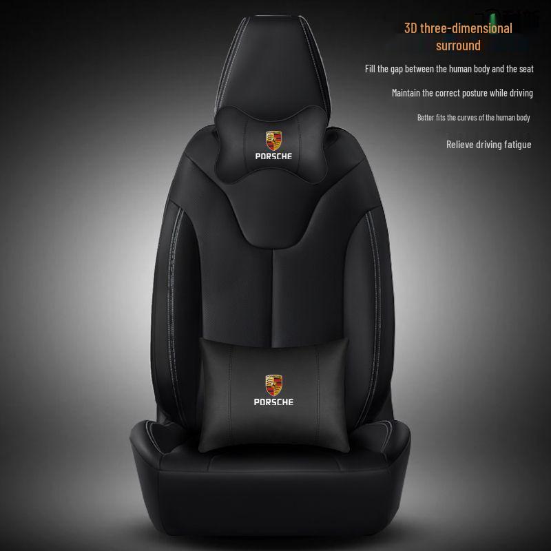Porsche Cayenne Headrest Neck Pillow & Lumbar Support Cushion for Macan, Panamera, 718