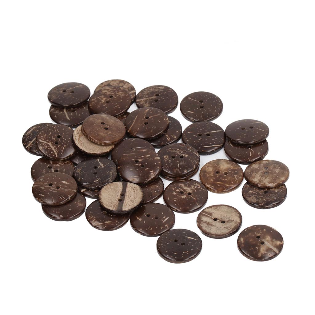 50pcs Wooden Buttons Round Coconut Texture Double Hole Composite Wood 25mm DIY Sewing Buttons for