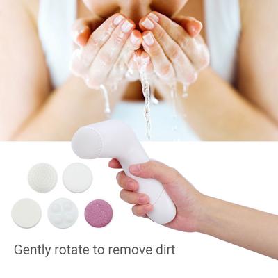 5 In 1 Multifunctional Electric Facial Cleansing Tool, Pore Cleansing Massager Brush with 3 Facial Cleansing Brushes for Applying
