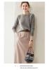 Women's Cashmere Round Neck Slimming Wool Sweater - Warm, Loose, Long Sleeve, Short Style Base Layer for Spring and Autumn