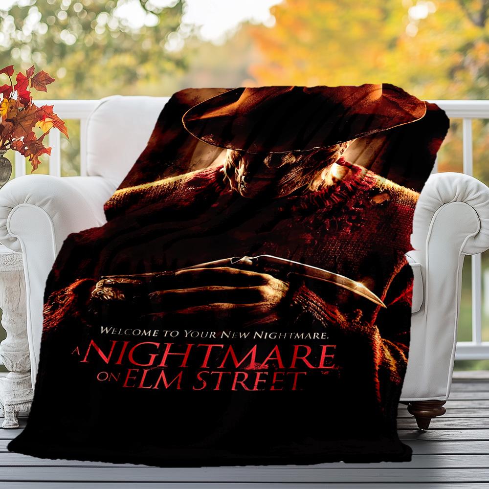 nightmare elm street freddy - Throw Blanket, Soft Bedding Cover, Flannel Blankets, Living Room, Travel, Camping,All Seasons Use98
