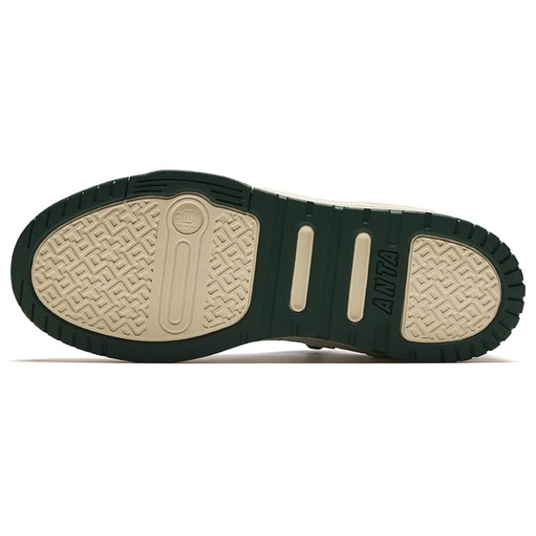 Anta Slip Resistant Cushioning Abrasion Resistant Low top Skateboard Shoes Men's White Green 912428002-3