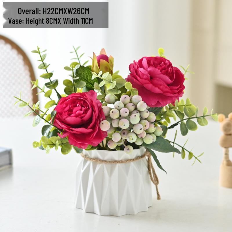 Artificial Flowers Desktop Ornament for Living Room and Dining Table Decoration