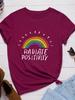Radiate Positivity Rainbow Print Women T Shirt Short Sleeve O Neck Loose Women Tshirt Ladies Tee Shirt Tops Camisetas Mujer