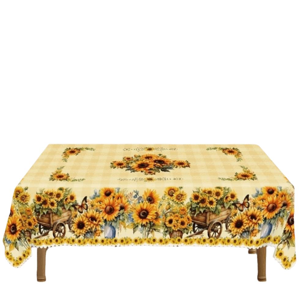 

Waterproof Table Mat Embossed Edge Desk Decoration Cloth Floral Tablecloth Wedding 140cm Style E