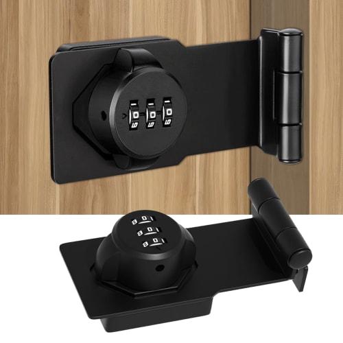 

LOYELEY Door Lock, Room Key Replacement, 3-Digit Combination Lock, Anti-Loss, Sliding Door Lock, No Drilling Required, Interior Door Lock, PIN Lock, D