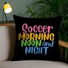Morning Noon Cushion Cover Plush Fabric Soft Double-Sided Printed Invisible Zipper Sofa Pillow Case Home Decor