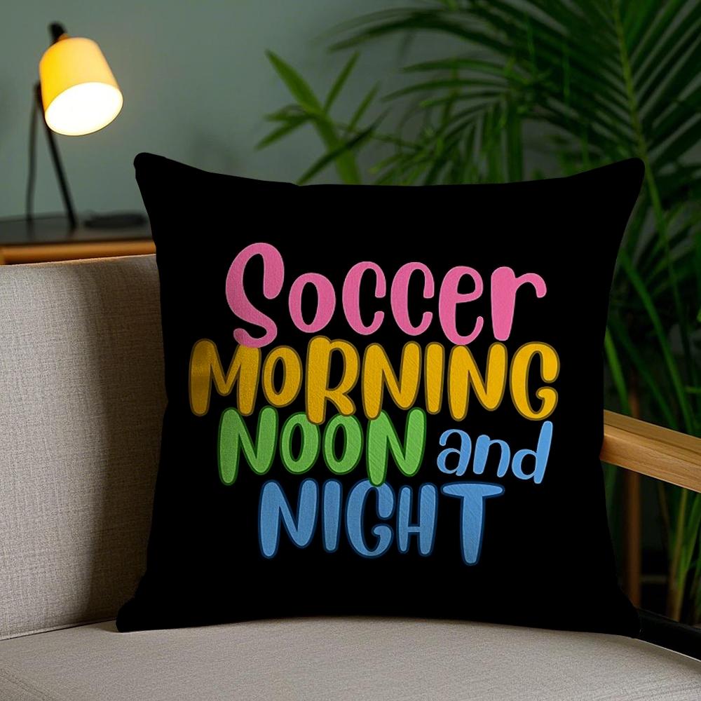 Morning Noon Cushion Cover Plush Fabric Soft Double-Sided Printed Invisible Zipper Sofa Pillow Case Home Decor